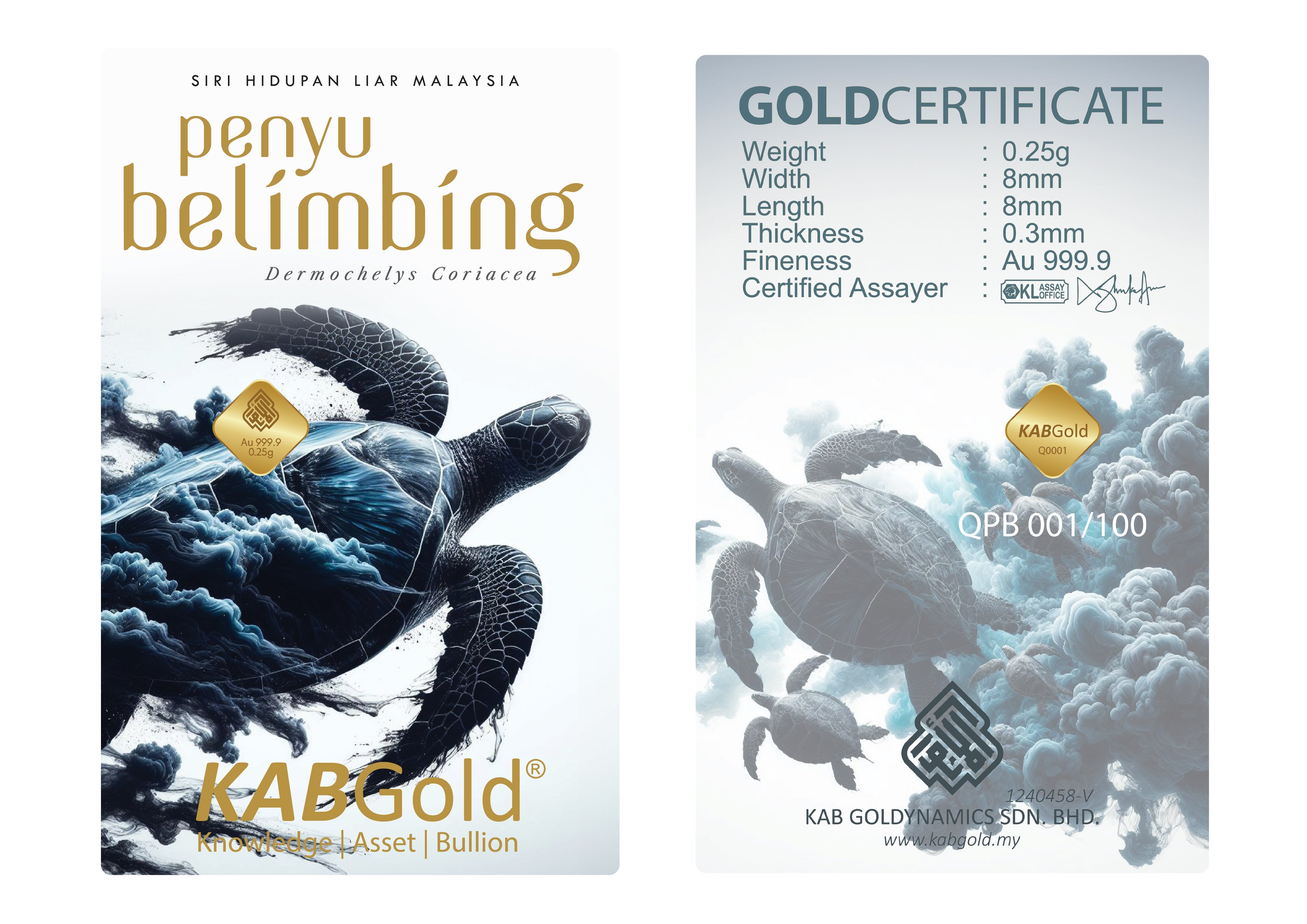 gold bar 0.25g penyu belimbing