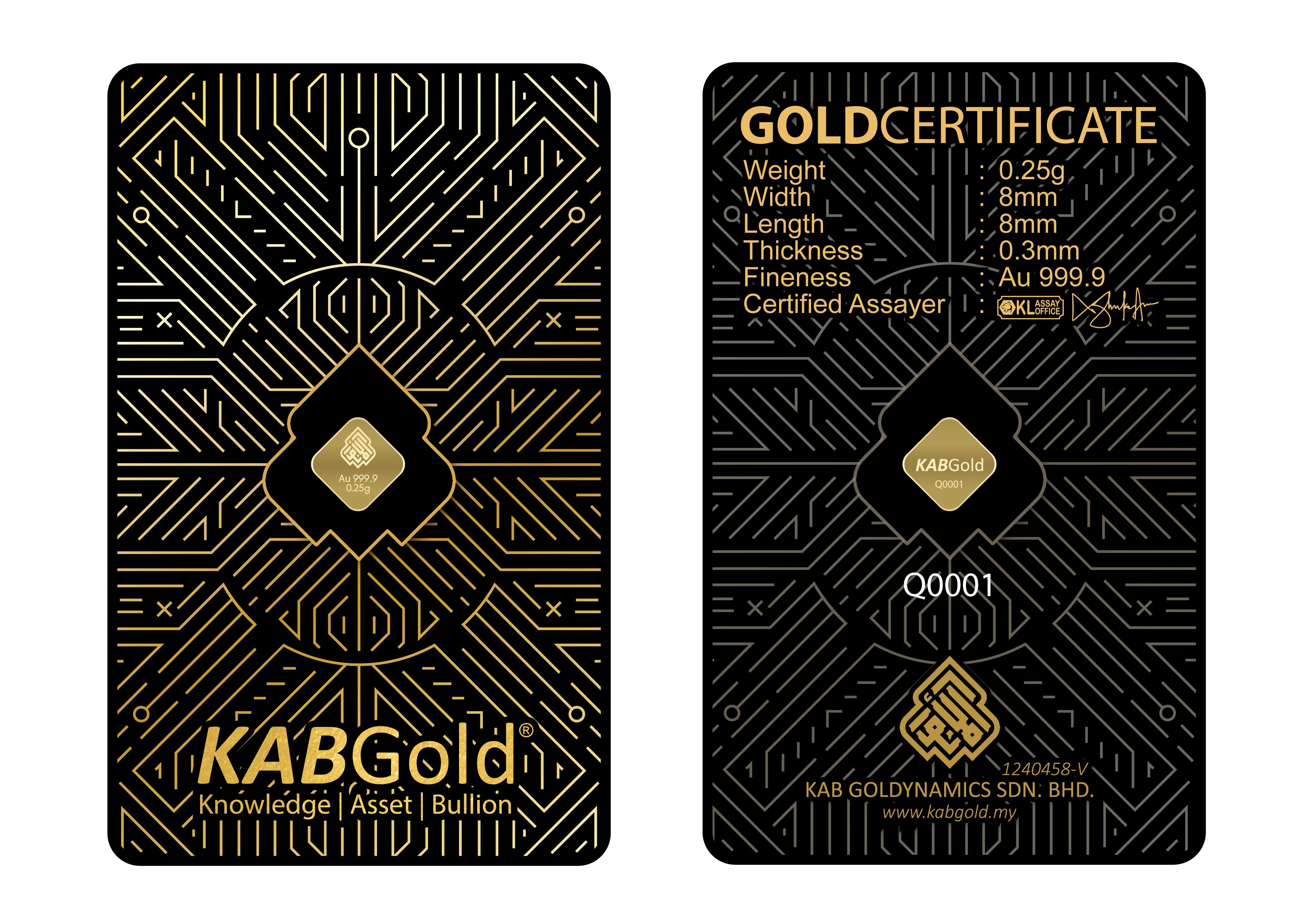 gold bar 0.25g klasik
