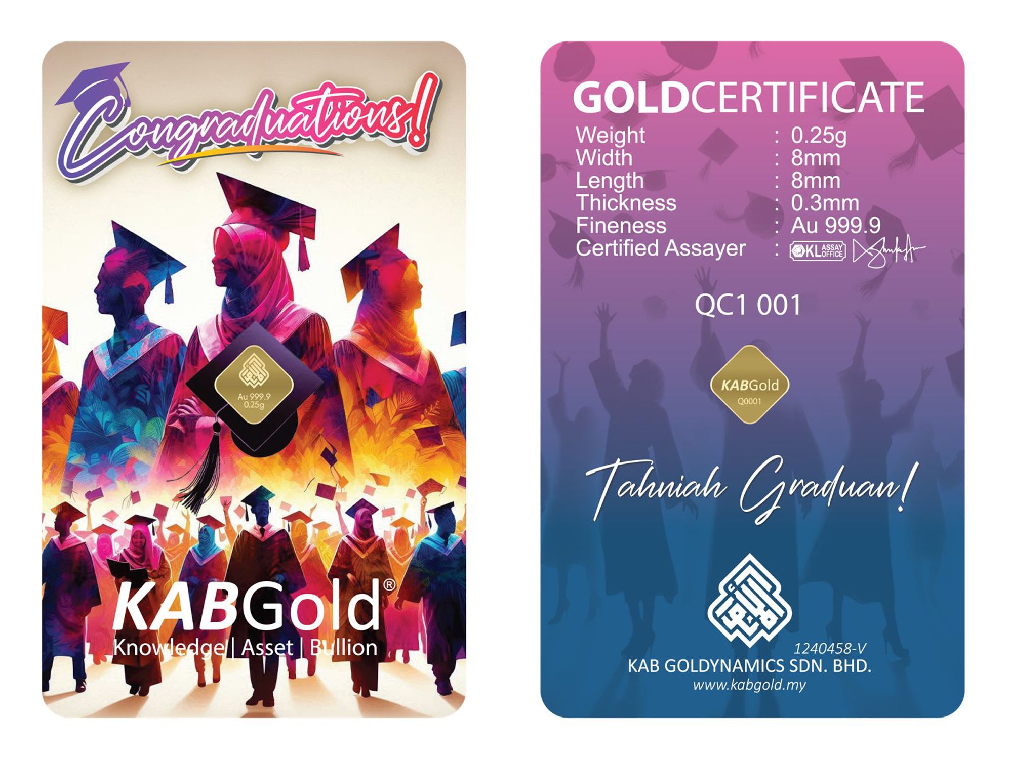 gold bar 0.25g congraduation 